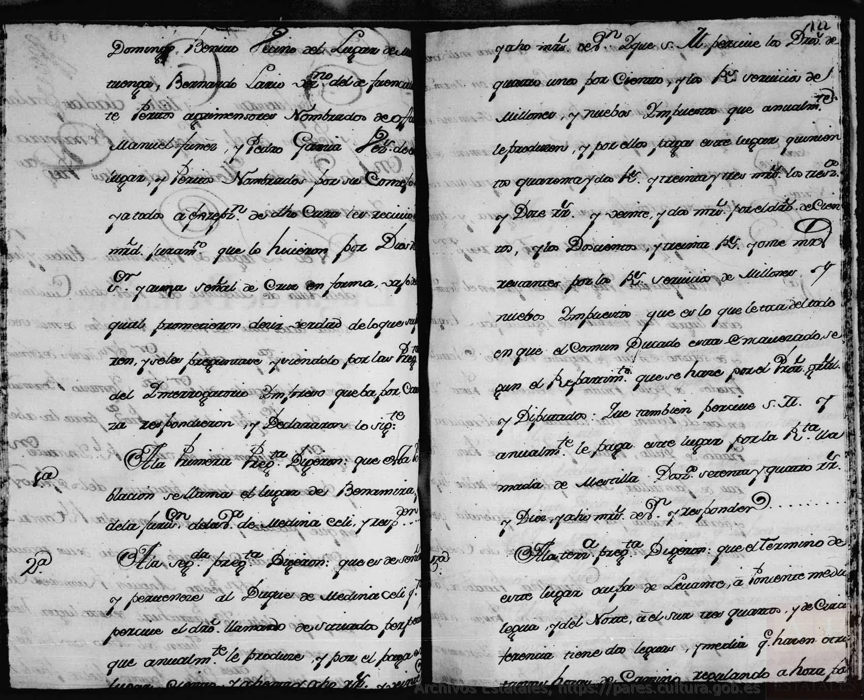 Detalle del manuscrito del Catastro